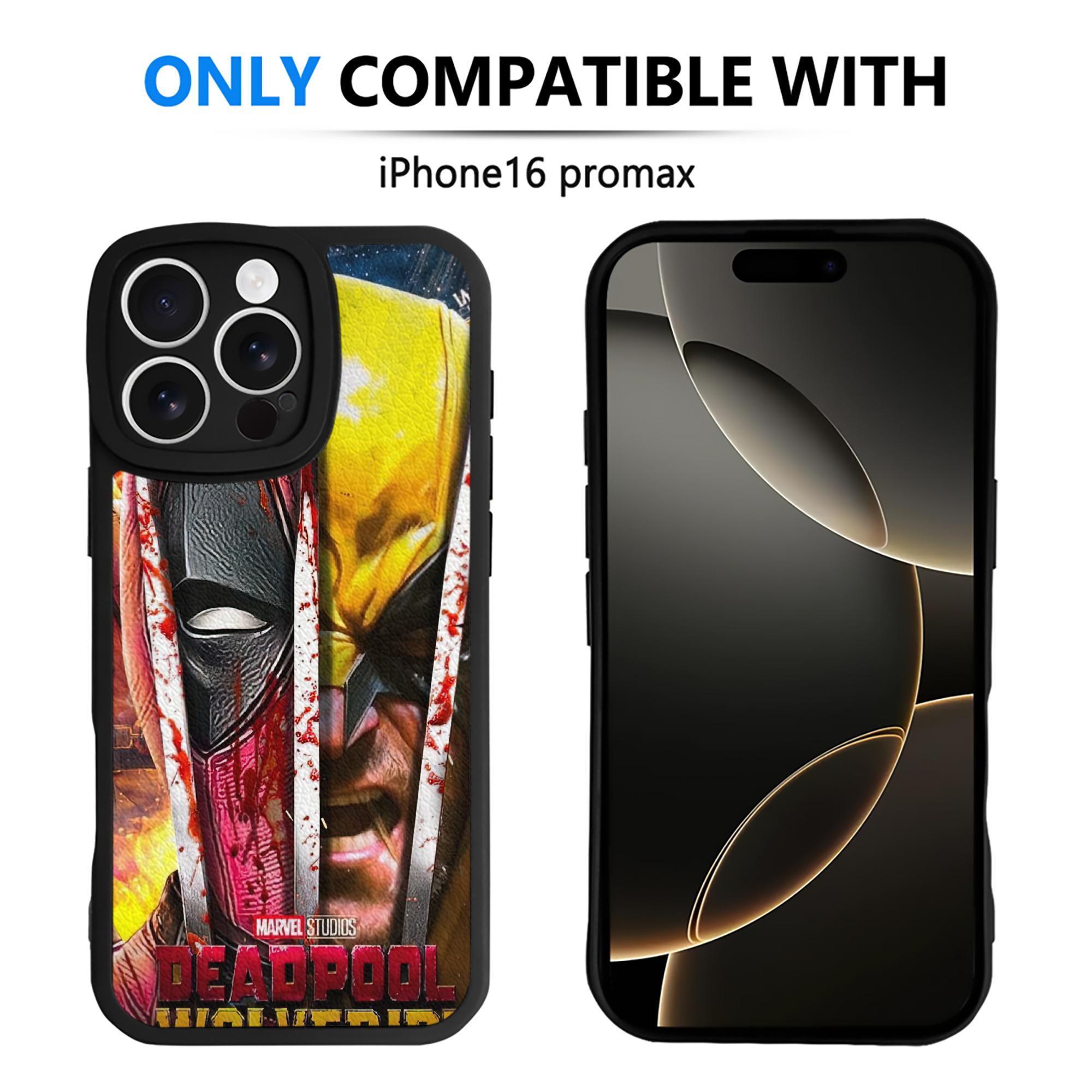 （画像用） Deadpool デッドプール 【iPhone 16シリーズ対応】シリコンスマホケース（レザー調） 材質：シリコン